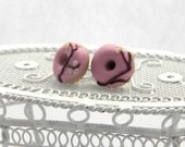 Pink Sakura Donut Post Earrings by Lyssasstuff on Etsy