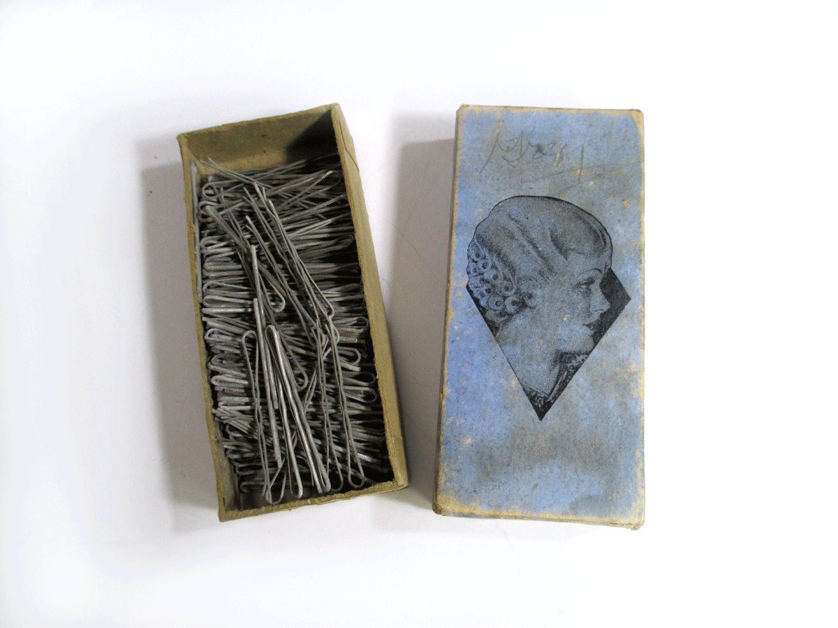 Vintage Hair Pins - Sta-Rite Ringlet Curl Box - One Quarter Pound Silver Pins