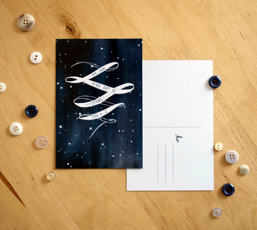 SET OF 3 postcards // we are made out of stars