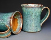 Mug  Ceramic Coffee Cup Tall Ocean Jade
