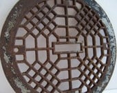 Round Vintage Cast Iron Heat Grate - Architectural Salvage