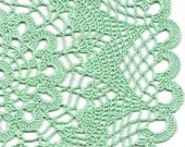 Crochet doily, lace doily, table decoration, crocheted place mat, center piece,doily tablecloth, table runner, napkin, mint green