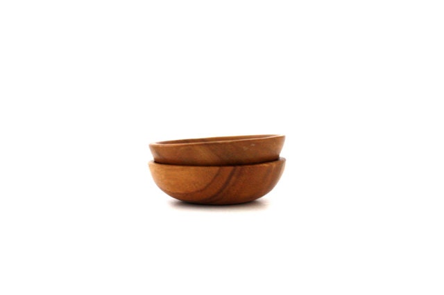 Vintage TINY Set of Wooden Bowls