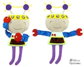 Robot Sewing Pattern PDF Softie Tutorial Tin Man Plushie - DollsAndDaydreams