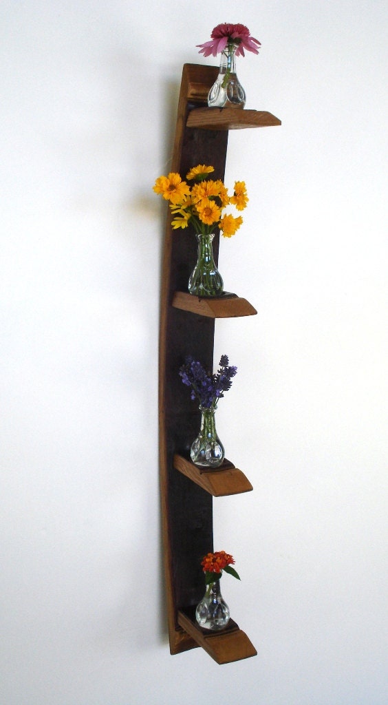 Wine Barrel Candle / Vase Holder made from Napa Wine Barrels 100 Recycled