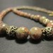 Autumn Jasper and Antiqued Gold Necklace - Pumpkin, Avocado, Warm Red