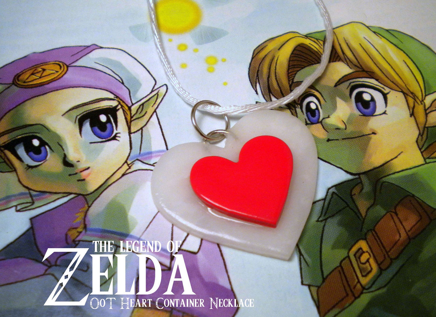 Ocarina of Time Heart Container Necklace - Legend of Zelda - Nintendo - A Portion of the Proceeds Go To Charity