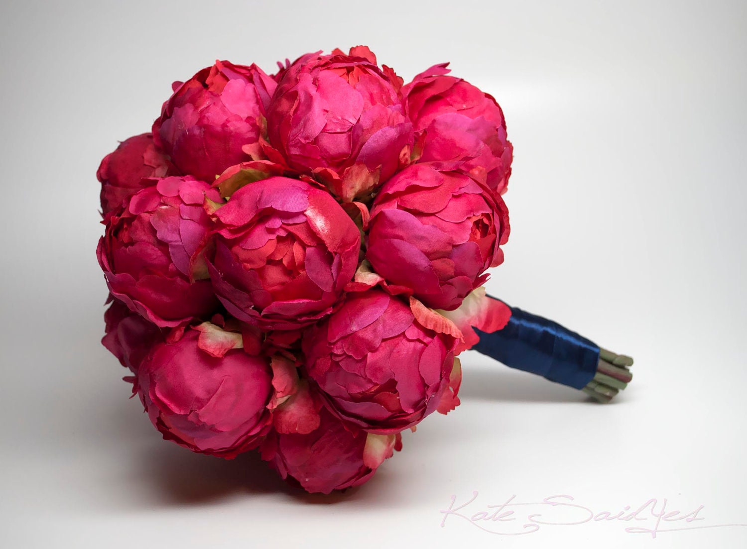 Fuchsia Peony Wedding Bouquet - Fuchsia Pink Peony Bouquet