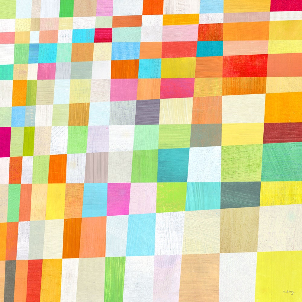 On the Grid Abstract Art Print