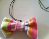 Bowtiful Necklace (neon stripes)