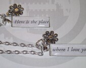 Hunger Games "Here is the place where I love you" Friendship Necklaces