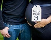Maternity Photo Prop, Wooden painted hang tag label, with ribbon for your photo shoot