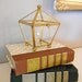 Vintage Square Glass Brass Trinket Box