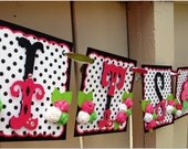 Handmade Banner - Custom made - GO GREEN - Name Banner Happy Birthday Baby Shower Bridal Shower