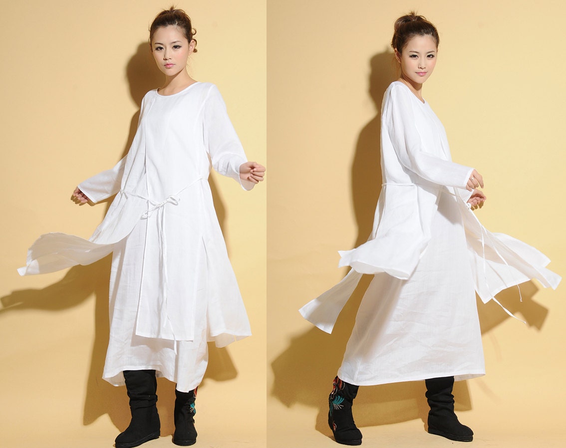 Hanging Rope Casual Two Layered Long Dress / Any Size