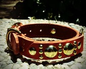 Orange Peel Leather Collar Vintage Inspired  Medium and Large