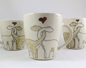 Dinosaurs in Love Handmade Ceramic Coffee Cup