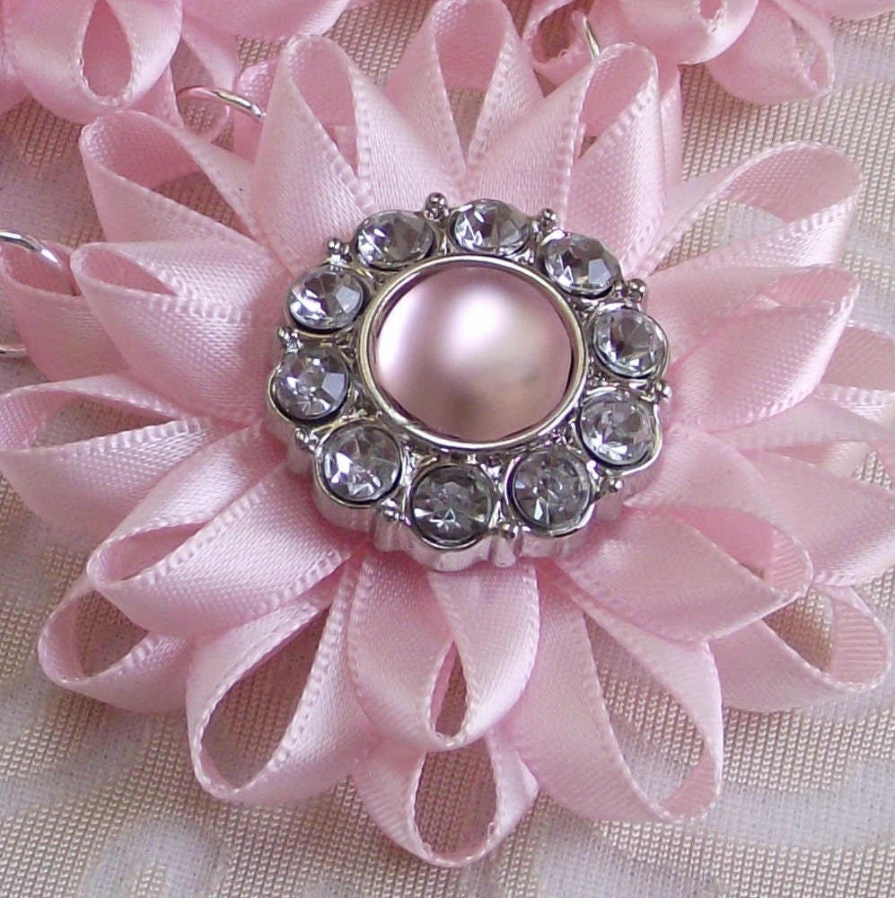 Pink Necklace - Bib Necklace, Pink Flower Necklace, Fancy Necklace, Bridesmaid Necklace, Fashion Jewelry