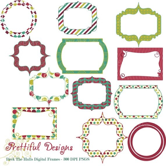 50% OFF SALE Digital Frames for Personal or Commercial Use - Deck The Halls (410) Il_570xn