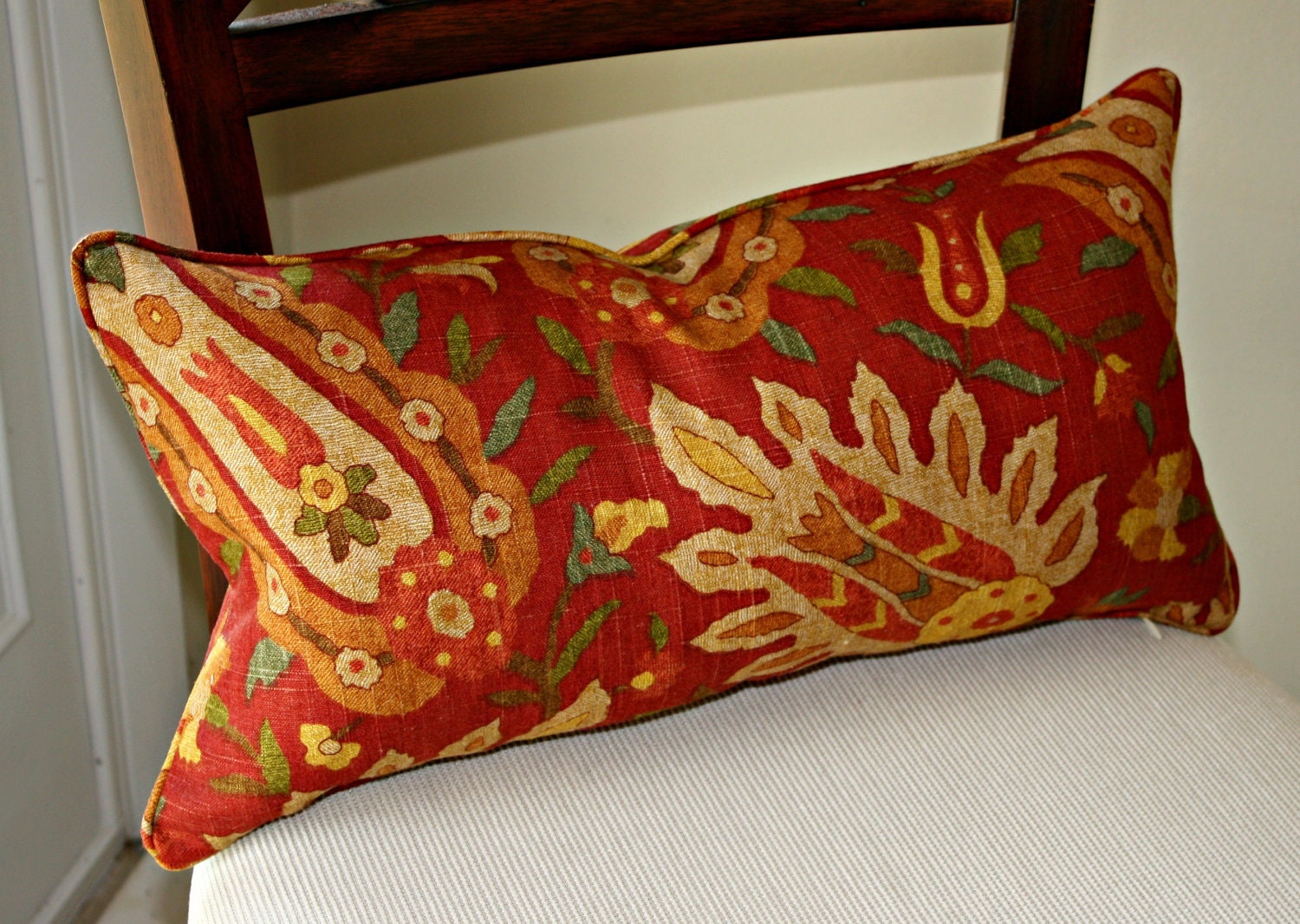 Richloom Pranzo in Cinnabar Lumbar Pillow Cover, Decorative Pillow Cover, Accent Pillow, Throw Pillow, toss pillow