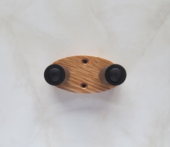 Red oak ukulele wall mount hanger, gloss finish