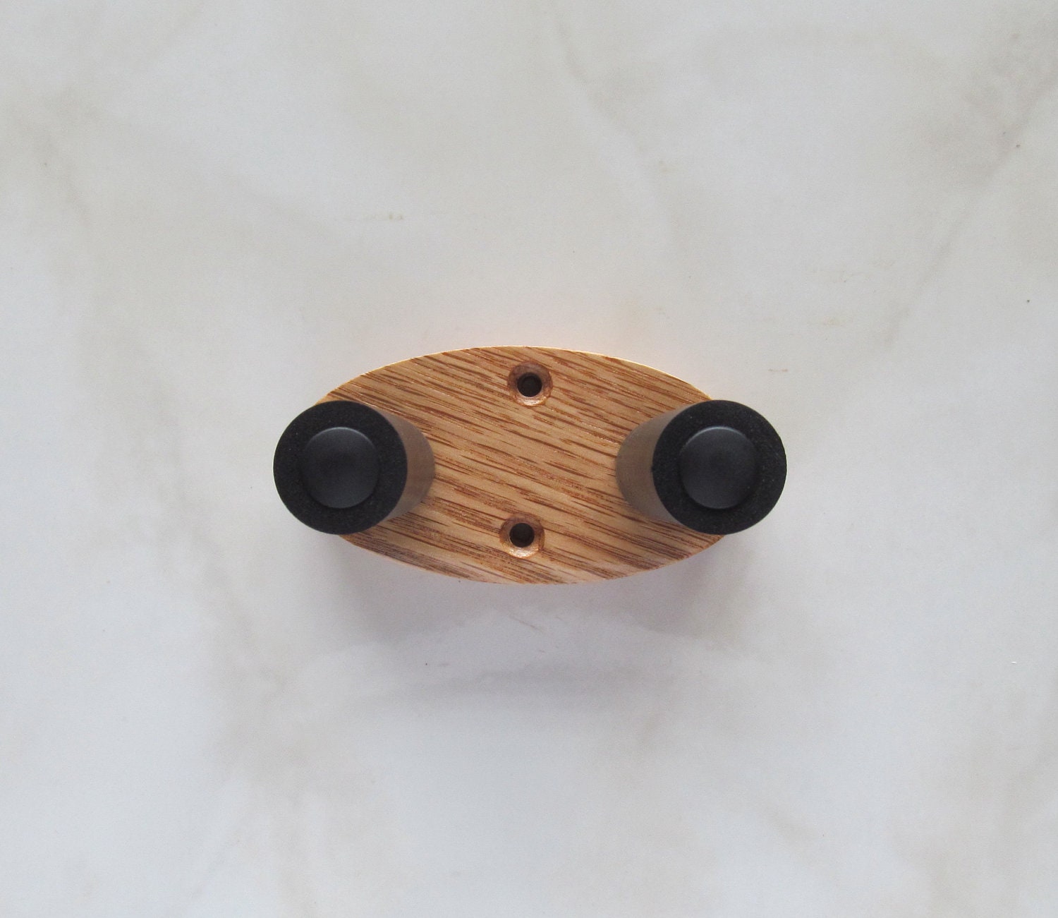 Red oak ukulele wall mount hanger, gloss finish
