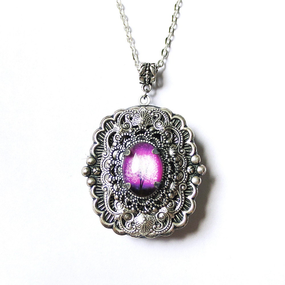 Violet Daze-- Vintage Victorian -- Wearable Art Locket-Valentine's Gift