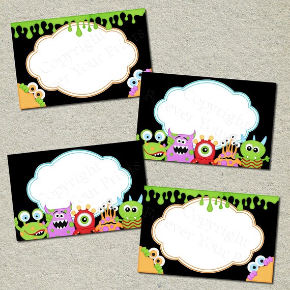 Monster Party Printable Table Labels - INSTANT DOWNLOAD Il_570xn