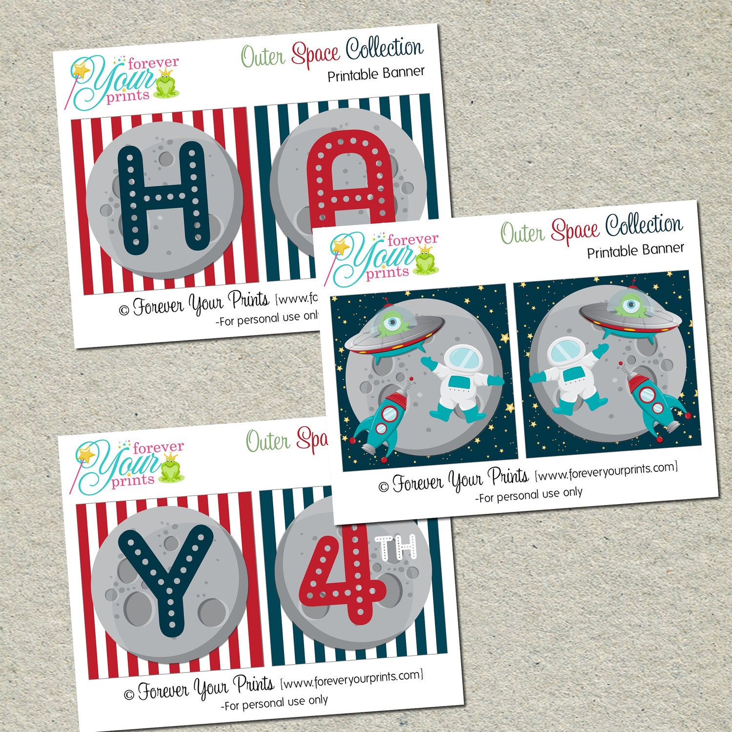Printable Outer Space Birthday Banner - You Print - Digital File Il_570xn