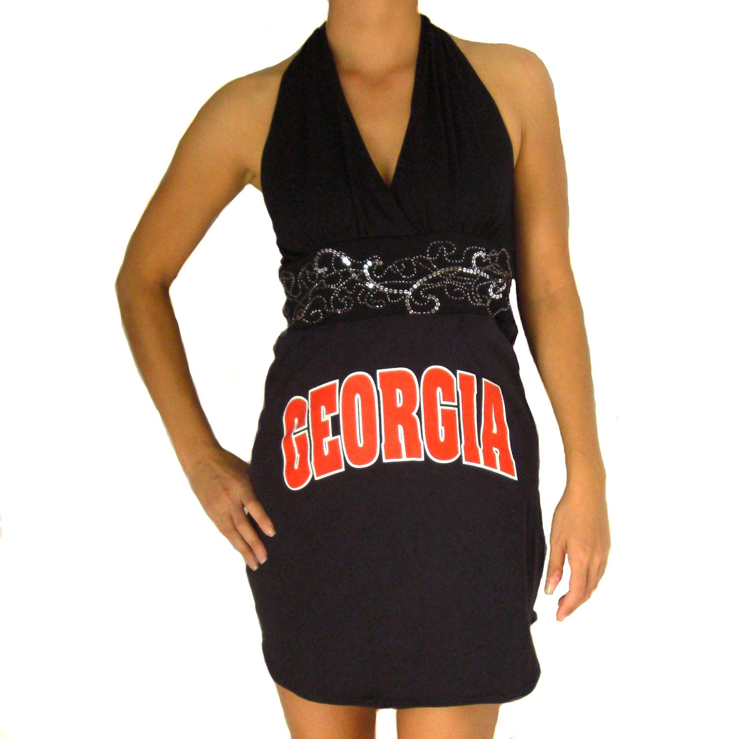 One of a Kind Gameday Dress made w/ UGA Tshirt - Medium FREE SHIPPING