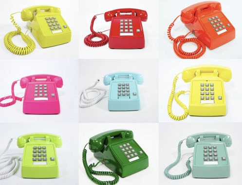 Upcycled push button telephones