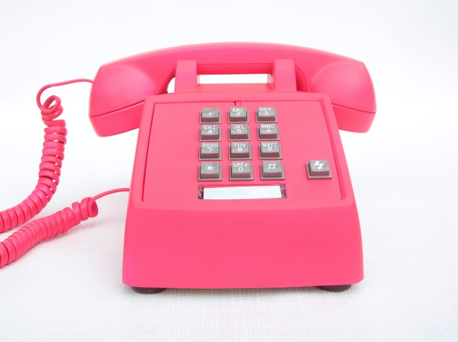 Neon Pink Vintage Phone push button telephone