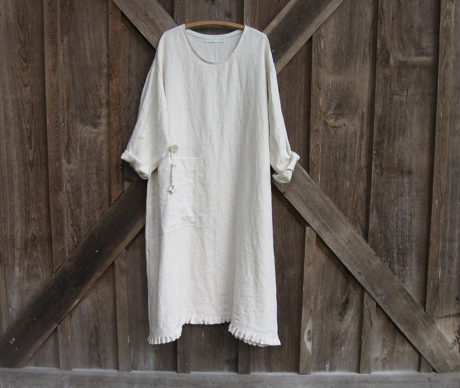 linen dress in sand ready to ship