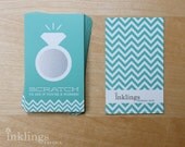24 Scratch Off Cards for Bridal Shower or Bachelorette Game / Diamond Ring in Jeweler Blue