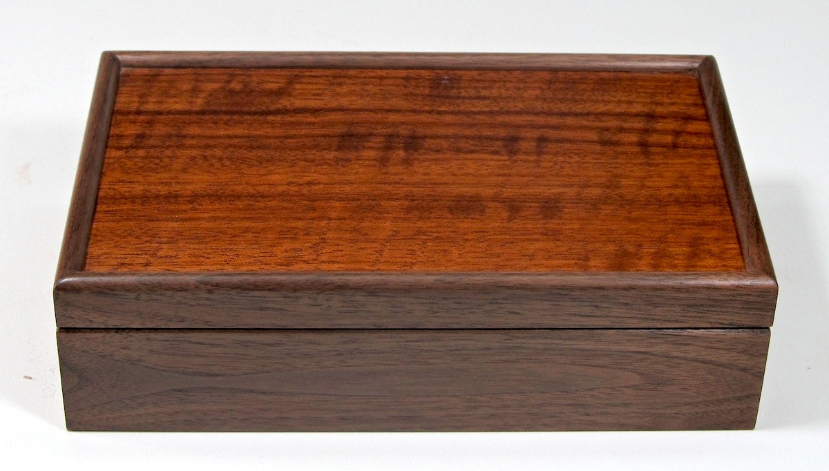 Black Walnut and African Tchitola Valet Box