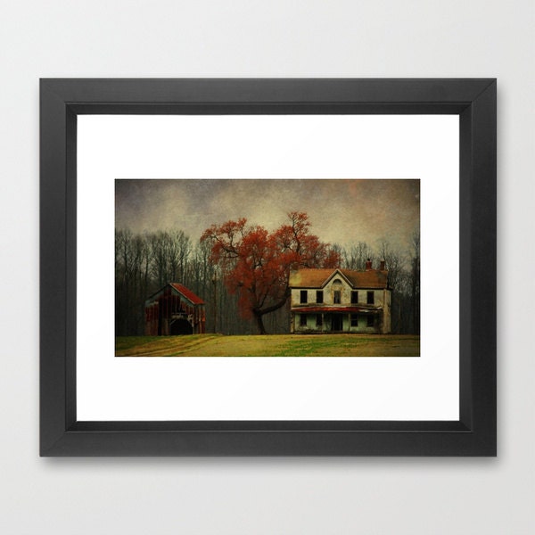 fall decor autumn color 16x24 fine art photo- rustic countryside landscape photograph "Keep Farming Until Its All Gone"