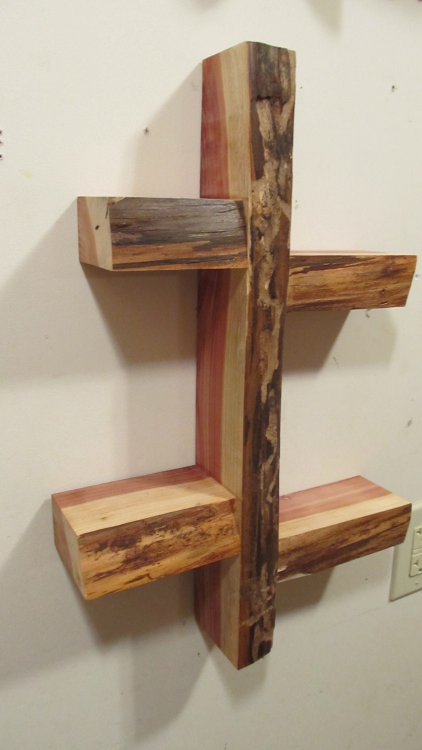live edge wall shelf
