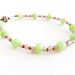 August birthstone jewelry Beaded anklet/ bracelet. Peridot amethyst bronze seed beads fashion jewelry