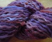 Lilac Buds, Handspun Merino Mohair Blend, plied with Viscose Thread