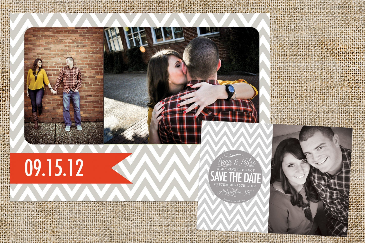 Chevron Stripe Save the Date