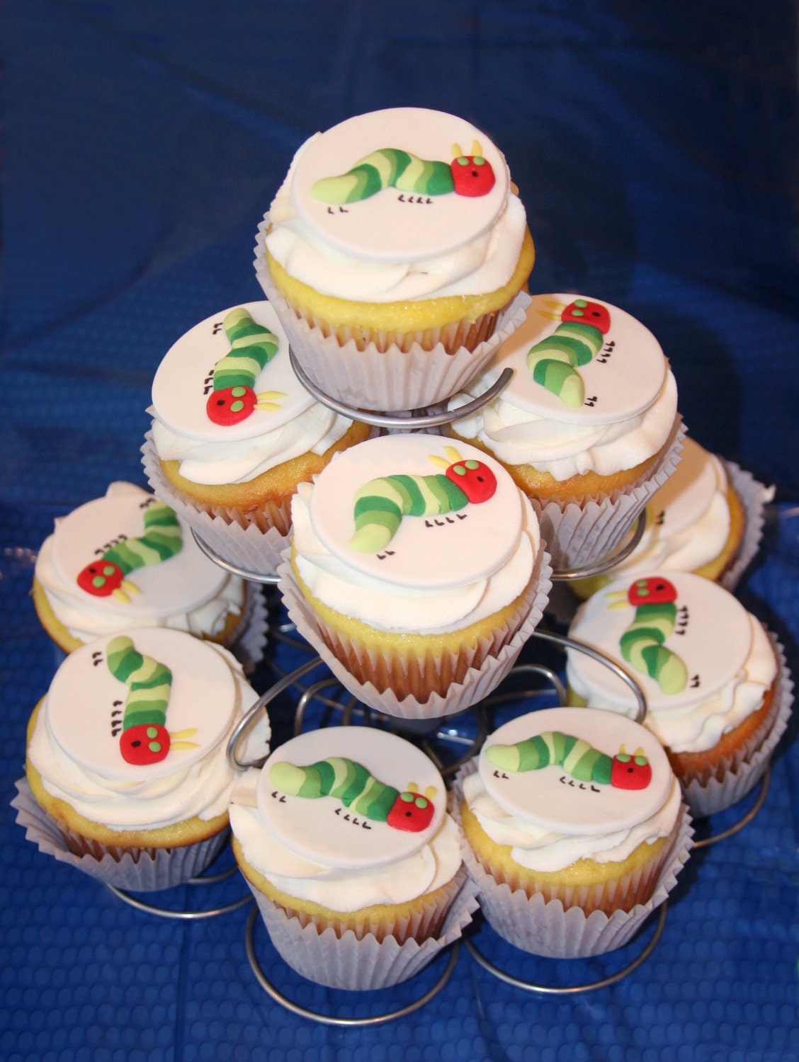 Fondant cupcake toppers Caterpillar