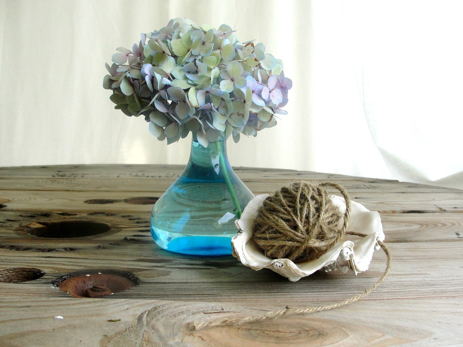 vintage blue bottle blue glass vase beach cottage - paperjar