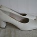 1960's Shoes-White Platform Chunky Heel- Mad Men-Never Worn