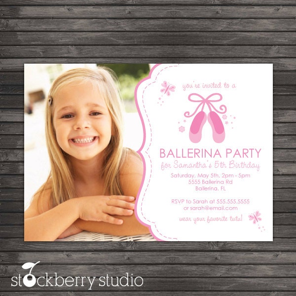 Ballerina Birthday Printable Invitation by Stockberry Studio Il_570xn