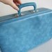 Little Baby Blue Suitcase Vintage Vinyl Sears Overnight Bag Travel Case Carry On Vegan Periwinkle Autumn Fall Eveteam