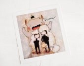 monster Boo - 6x6.5  funny print - atpalicis