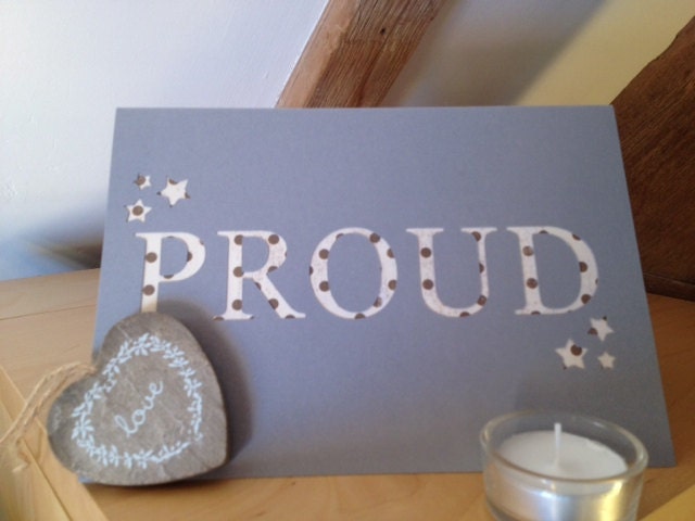 PROUD AMAZING AWESOME card - Custom any word, any colour - Fabulous darling