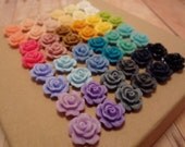 SALE 48PCS-24COLORS Rainbow Petite Camellia CMVision Exclusive-10mm white,ivory,pink,olivine,blue,mauve, yellow,Mocha, purple,turquoise Rf03