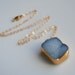 Druzy Drusy Necklace in Sky Blue, SOMETHING BLUE