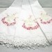 Vintage Round Table Cloth - Hand Embroidered with Lace Trim